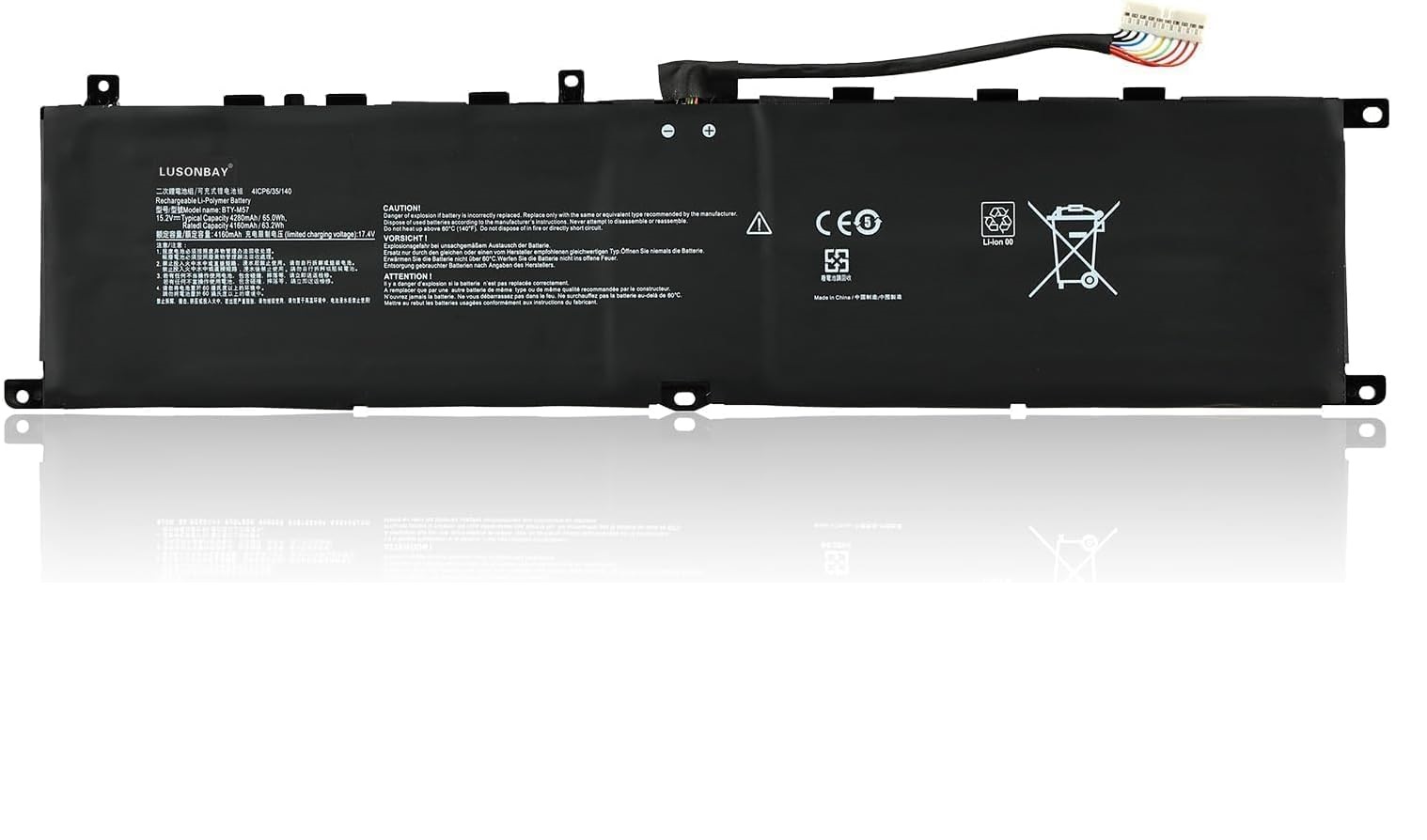 (image for) BTY-M57 MSI Vector GP66 GP76 12UE 12UG 12UH 12UGS 12UHS 12UHSO 12UEO 12UGSO GP66HX GP76HX GP76HX X 12UGS 12UHS