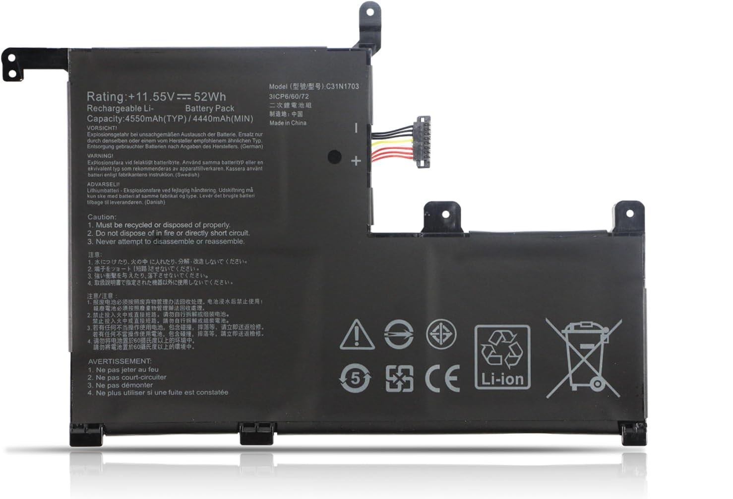 (image for) C31N1703 Asus ZenBook Flip UX561UA UX561UN UX561UA-BO051T UX561UA-SB51-CB UX561UN-AX8503T UX561UN-BO013T replacement battery