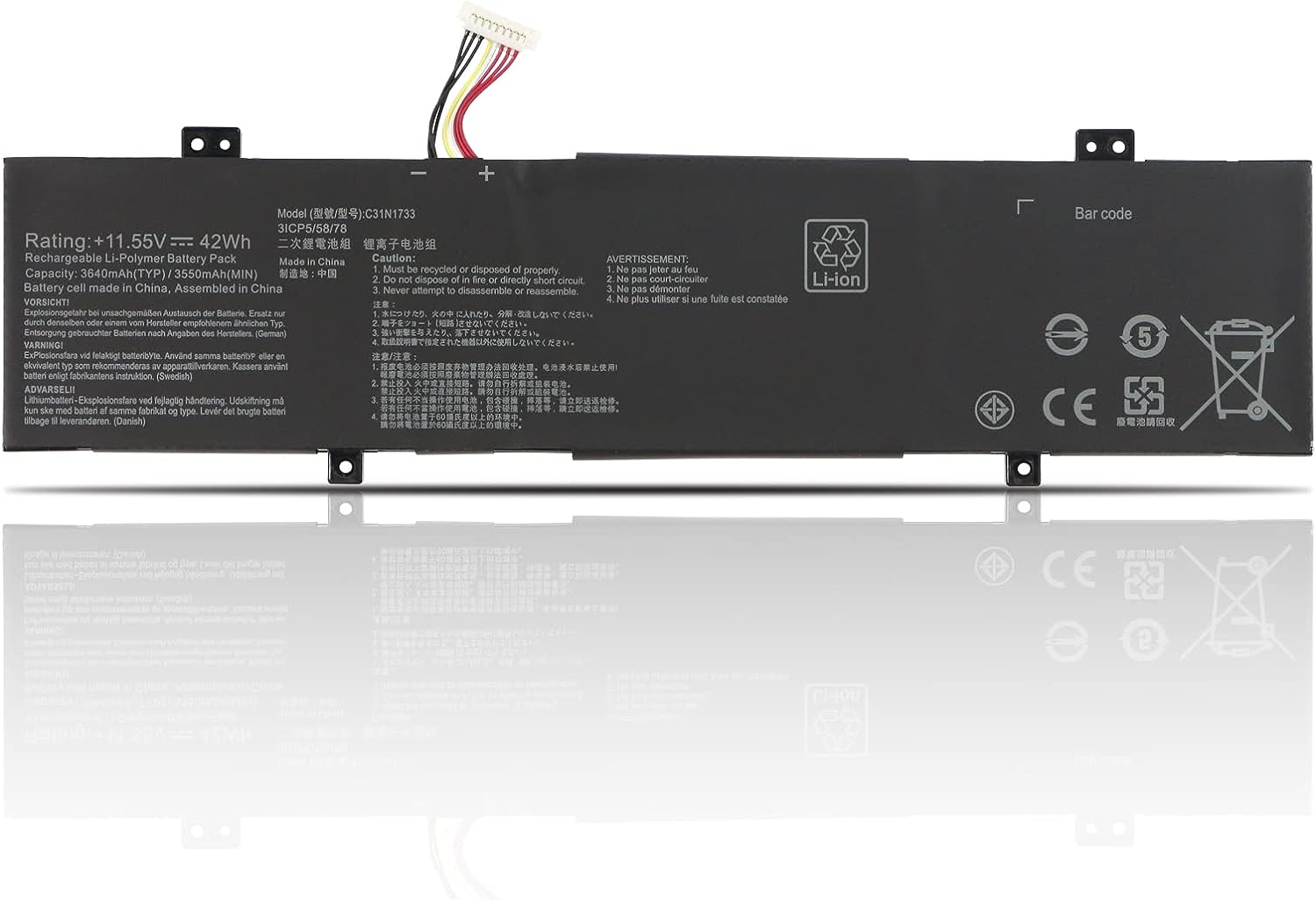 C31N1733 Asus VivoBook Flip 14 TP412UA-EC039T EC059T EC036T EC053T EC089T EC069T EC141T compatible battery C31N1733 Asus VivoBook Flip 14 TP412UA-EC039T EC059T EC036T EC053T EC089T EC069T EC141T compatible battery