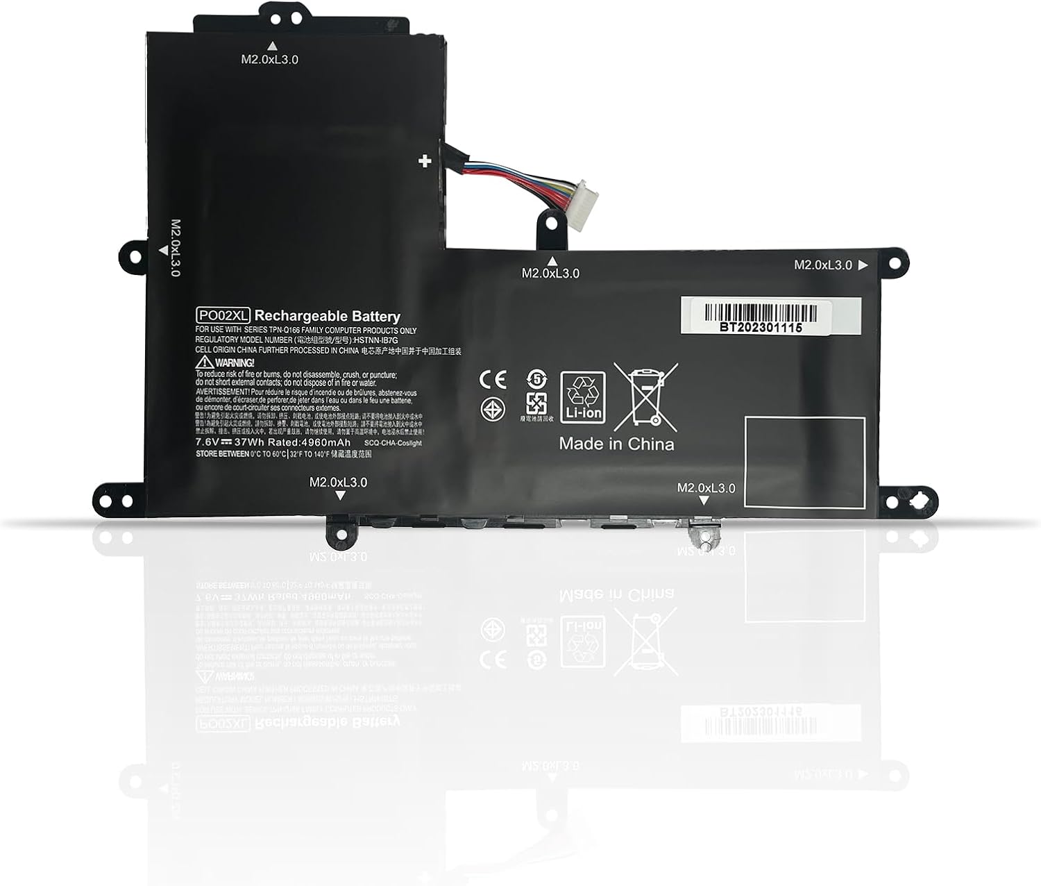 (image for) HP PO02XL HSTNN-DB7G 823908-1C1 823908-2C1 824560-005 HSTNN-IB7G compatible battery